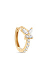 14K Solid Gold Butterfly Pave Zircon Hoop Earring - Kosinerjewelry