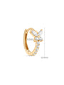 14K Solid Gold Butterfly Pave Zircon Hoop Earring - Kosinerjewelry