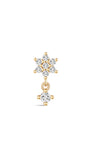 14K Solid Gold Geometric Petal Tassels Ear Piercing Stud - Kosinerjewelry