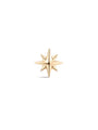 14K Solid Gold Irregular Glossy Octagonal Star Ear Piercing Stud - Kosinerjewelry