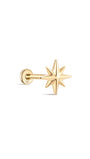 14K Solid Gold Irregular Glossy Octagonal Star Ear Piercing Stud - Kosinerjewelry
