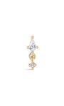 Clou de perçage d'oreille pendentif délicat en or massif 14 carats - Kosinerjewelry