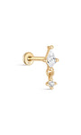 Clou de perçage d'oreille pendentif délicat en or massif 14 carats - Kosinerjewelry