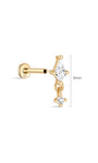 Clou de perçage d'oreille pendentif délicat en or massif 14 carats - Kosinerjewelry