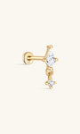Clou de perçage d'oreille pendentif délicat en or massif 14 carats - Kosinerjewelry