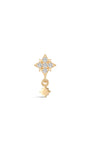 Pendentif brillant à quatre pétales en or massif 14 carats - Kosinerjewelry