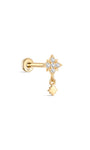 Pendentif brillant à quatre pétales en or massif 14 carats - Kosinerjewelry