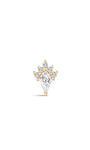 14K Solid Gold Rhombus Crown Ear Piercing Stud - Kosinerjewelry