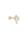 14K Solid Gold Rhombus Crown Ear Piercing Stud - Kosinerjewelry