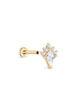 14K Solid Gold Rhombus Crown Ear Piercing Stud - Kosinerjewelry