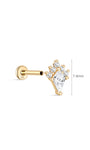 14K Solid Gold Rhombus Crown Ear Piercing Stud - Kosinerjewelry