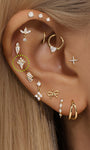 14K Solid Gold Rhombus Crown Ear Piercing Stud - Kosinerjewelry
