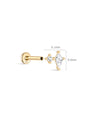 14K Solid Gold Double Geometric Splicing Ear Piercing Stud - Kosinerjewelry