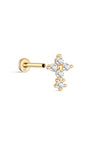 Ohrstecker aus 14-karätigem Gold mit Blumennaht – Kosinerjewelry