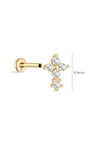 Ohrstecker aus 14-karätigem Gold mit Blumennaht – Kosinerjewelry