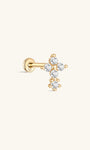Ohrstecker aus 14-karätigem Gold mit Blumennaht – Kosinerjewelry