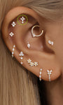 Ohrstecker aus 14-karätigem Gold mit Blumennaht – Kosinerjewelry