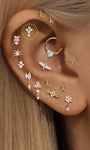Ohrstecker aus 14-karätigem Gold mit Blumennaht – Kosinerjewelry