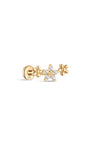 KOSINER 14K Solid Gold Flower Trio Flat Back Stud, Hypoallergenic Cartilage Earring for Helix Piercing