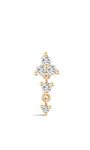 Clou de perçage d'oreille rond en zircon avec pompon en or massif 14 carats - Kosinerjewelry