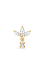 Orecchini a perno per piercing all'orecchio con ciondolo a forma di fiore di pera semplice in oro massiccio 14 carati - Kosinerjewelry