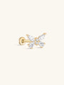 14K Solid Gold Elegant Butterfly Ear Piercing Stud - Kosinerjewelry