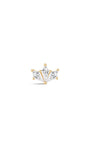 14K Solid Gold Irregular Fan-Shaped Zircon Ear Piercing Stud - Kosinerjewelry