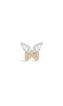 14K massief gouden sprankelende vlinder zirkoon oorpiercing Stud - Kosinerjewelry