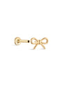 14K Solid Gold Everyday Bow Ear Piercing Stud - Kosinerjewelry