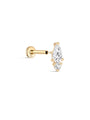 14K Solid Gold Teardrop Marquise Zircon Ear Piercing Stud - Kosinerjewelry