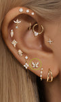 14K Solid Gold Dainty Butterfly Zircon Ear Piercing Stud - Kosinerjewelry
