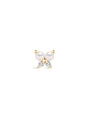 14K Solid Gold Pearl Butterfly Ear Piercing Stud - Kosinerjewelry