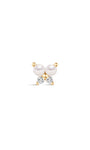 14K Solid Gold Pearl Butterfly Ear Piercing Stud - Kosinerjewelry