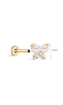 14K Solid Gold Pearl Butterfly Ear Piercing Stud - Kosinerjewelry