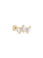 14K Solid Gold Gorgeous Crown Ear Piercing Stud - Kosinerjewelry