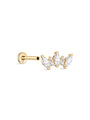 14K Solid Gold Gorgeous Crown Ear Piercing Stud - Kosinerjewelry