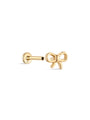 14K Solid Gold Simple Bow Ear Piercing Stud - Kosinerjewelry