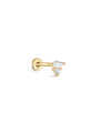 14K Solid Gold Marquise Round Zircon Splicing Ear Piercing Stud - Kosinerjewelry