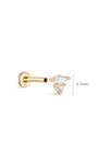 14K Solid Gold Marquise Round Zircon Splicing Ear Piercing Stud - Kosinerjewelry