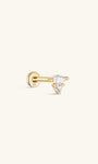 14K Solid Gold Marquise Round Zircon Splicing Ear Piercing Stud - Kosinerjewelry