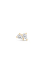Perno per piercing all'orecchio a doppia goccia in oro massiccio 14 carati - Kosinerjewelry
