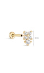 14K الذهب الخالص أربع أوراق البرسيم بتلات الربط ثقب الأذن مسمار - Kosinerjewelry