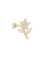 14K Solid Gold CZ Rose Flat Back - Kosinerjewelry