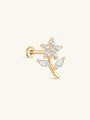 14K Solid Gold CZ Rose Flat Back - Kosinerjewelry