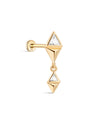 14K Solid Gold Cross Shape Flatback Ear Piercing - Kosinerjewelry