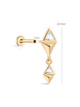 14K Solid Gold Cross Shape Flatback Ear Piercing - Kosinerjewelry