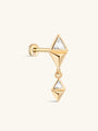 14K Solid Gold Cross Shape Flatback Ear Piercing - Kosinerjewelry
