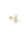 14K Solid Gold Four Claw Ear Piercing Stud - Kosinerjewelry