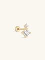 14K Solid Gold Four Claw Ear Piercing Stud - Kosinerjewelry