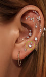 KOSINER Borchia con doppio zircone in piercing al lobo curato